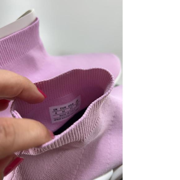 women's Recycled pink White Knit Speed 2.0 Stretch Sock Sneakers E605 - Picture 7 of 12